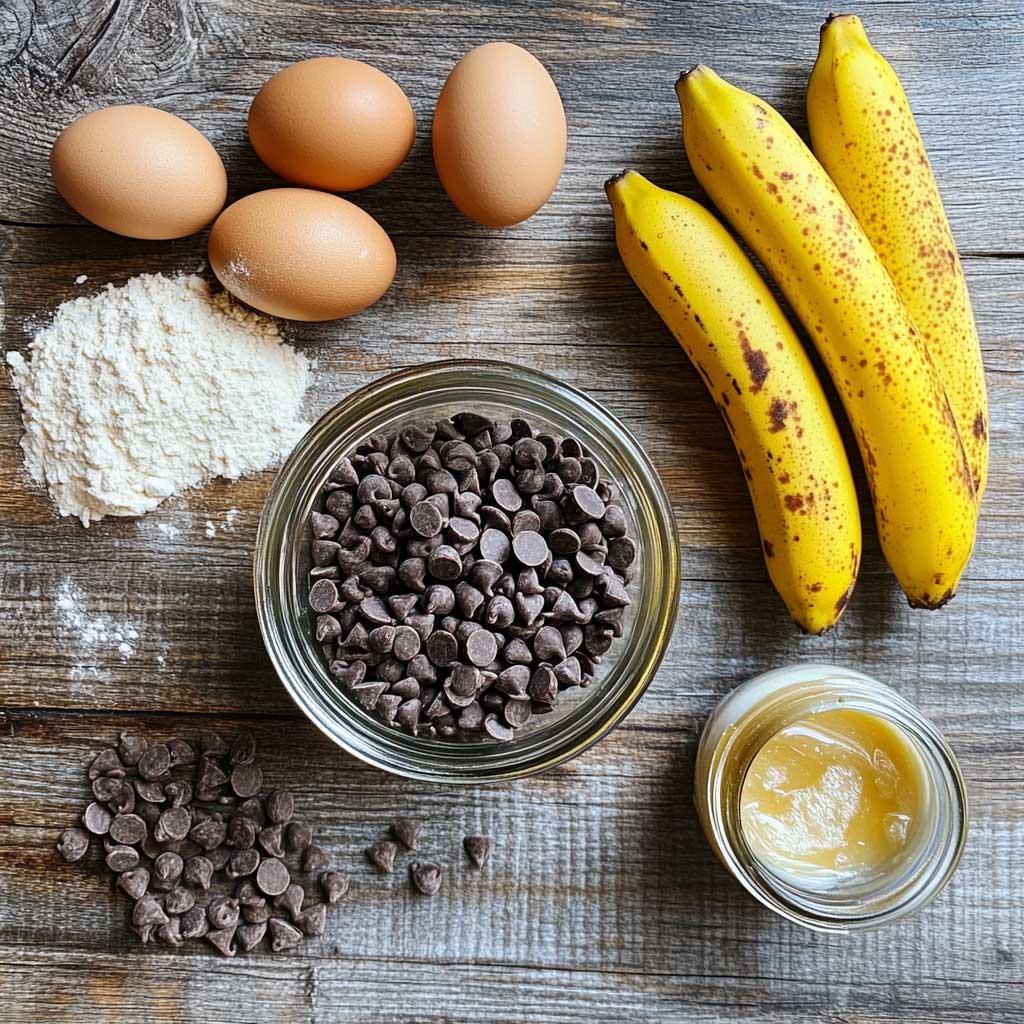 Sourdough Banana Chocolate Chip Muffins 9 ingredients for sourdough banana chocolate chip muffins